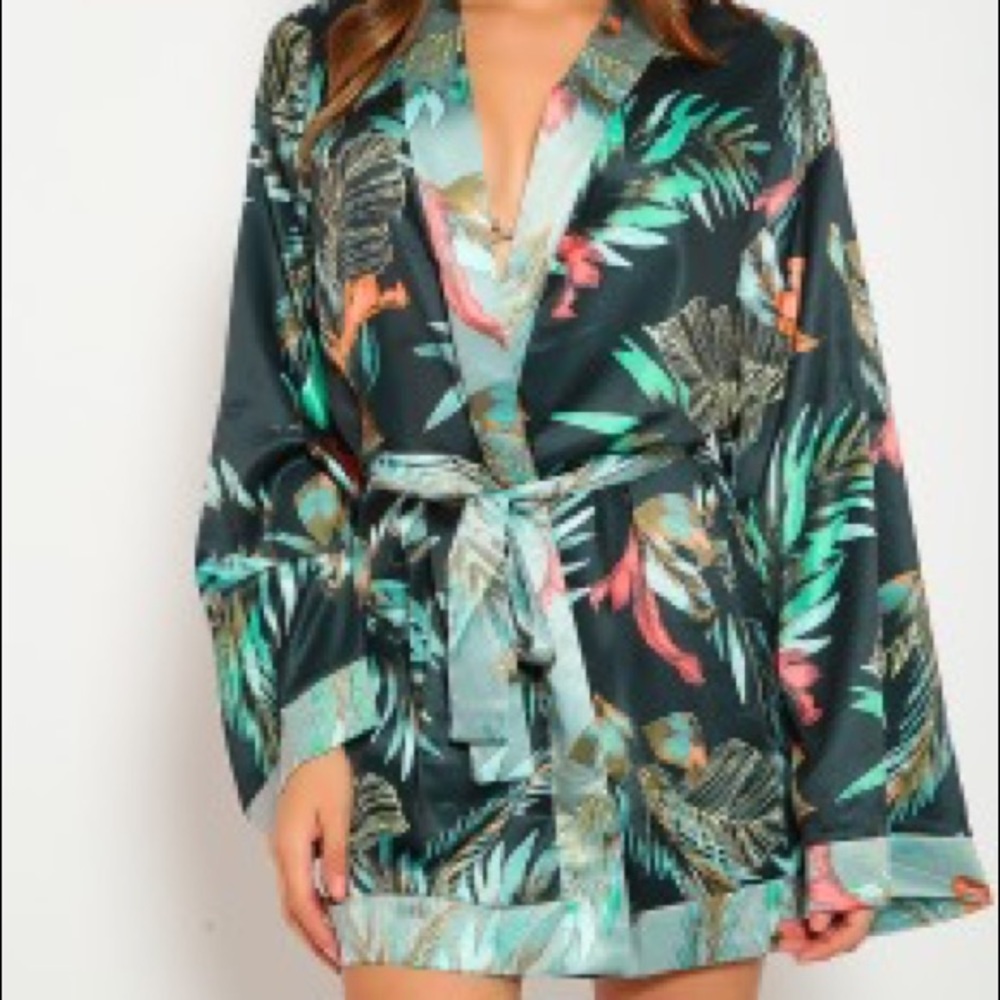 floral swim cover available in green only